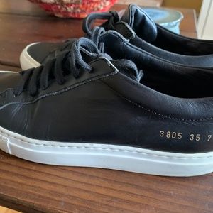 Common Projects Original Achilles Low Black Leather Size 35
